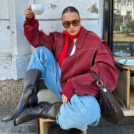 Nuvali | Jacke mit übergroßem Rollkragenpullover für Frauen