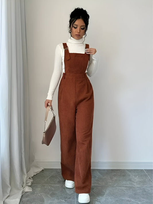 Aurette | Lässiger Cord-Jumpsuit mit Knopfleiste