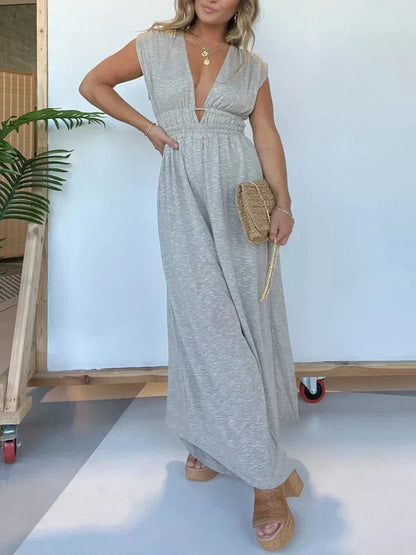 Marie - Bequemer Jumpsuit mit V-Ausschnitt