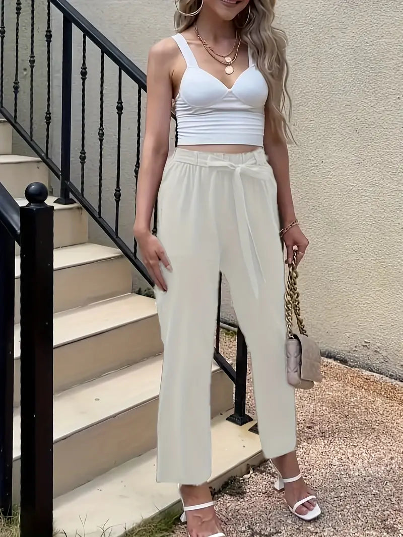 Thalia - Lässige Hose mit geknöpfter Taille für Frauen