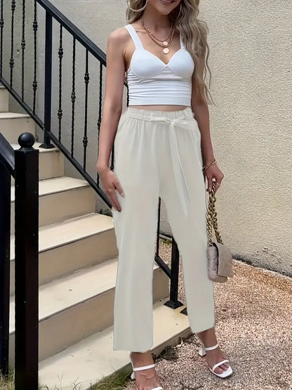Thalia - Lässige Hose mit geknöpfter Taille für Frauen