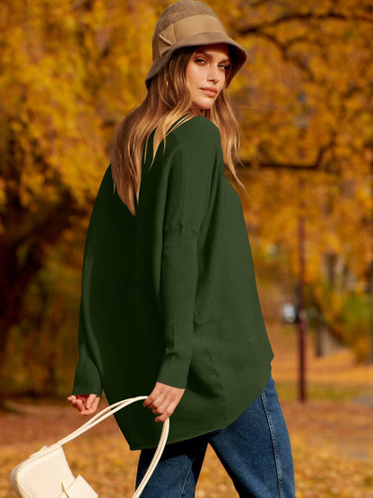 Charlotte - Dolman Irreguläre Und Übergroße Ärmel Strickpullover Für Frauen