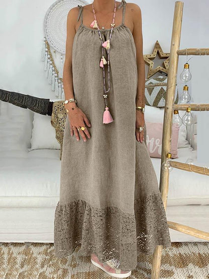 Einfaches Maxikleid mit Schlitz