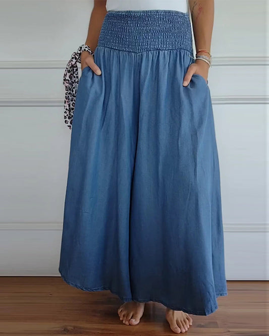 Isabella | Denim-Palazzo-Hose | Lässiger Komfort | Weicher Stoff