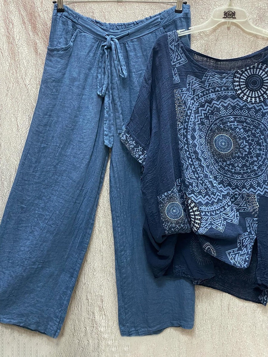 Zweiteiliges Set mit freiem böhmischen Aufdruck