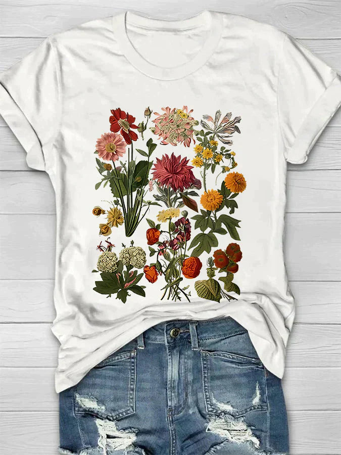 Femke | Vintage-T-Shirt mit Blumendruck