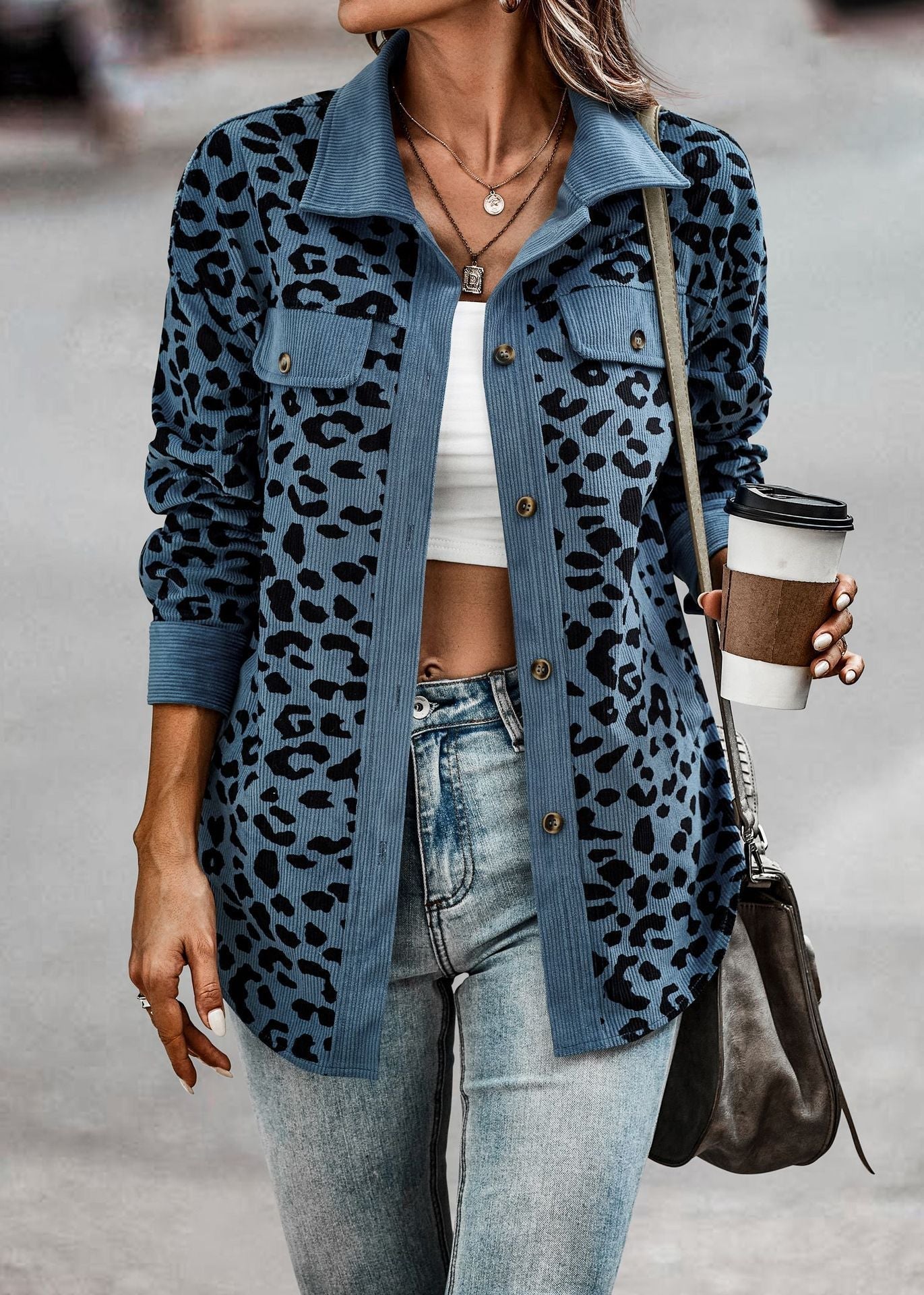 Schicke Jacke mit Leopardenmuster für Damen