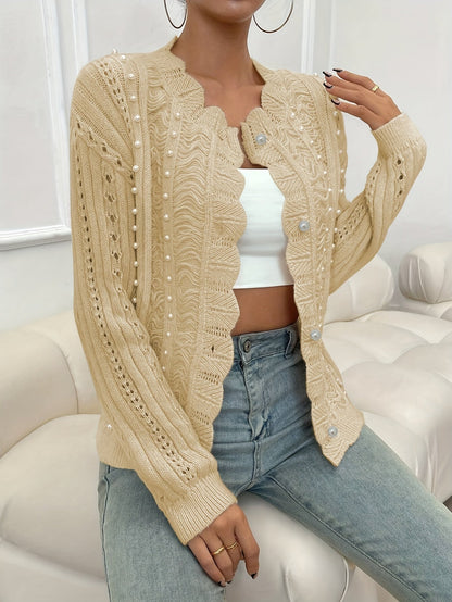 Lorain - Weiche, schicke Herbststrickjacke mit Knopfverschluss für Frauen