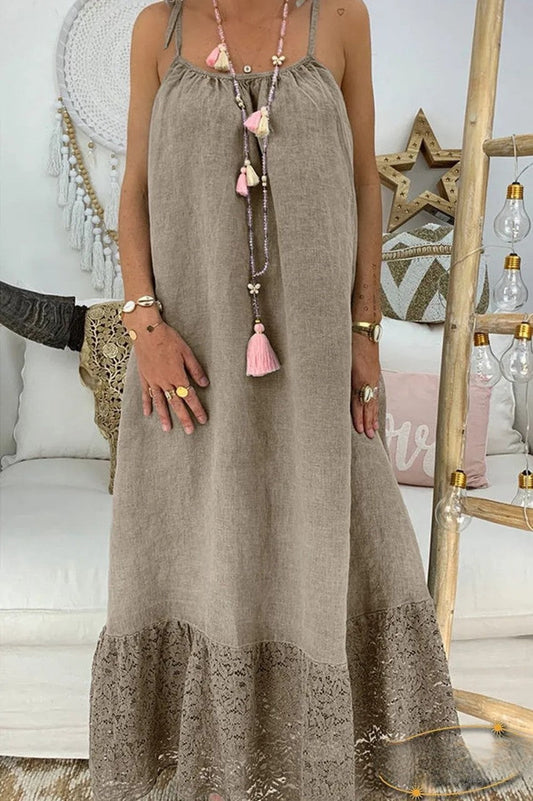 Hemdkleid mit Spitzeneinsatz und geknotetem Spitzeneinsatz