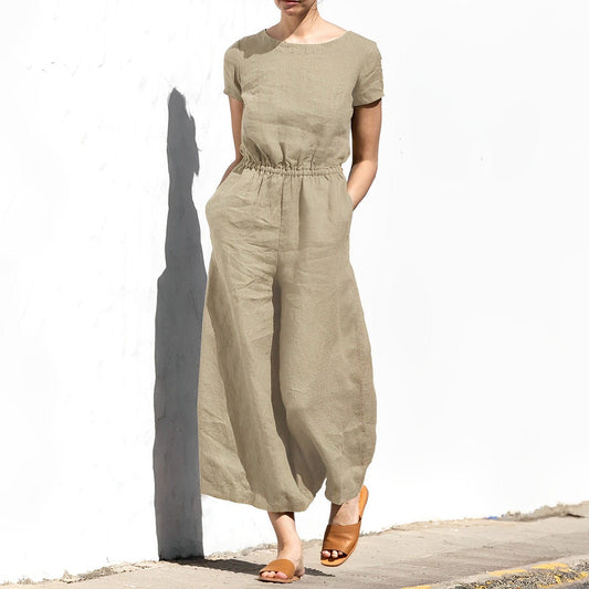 - Eleganter Leinen-Overall