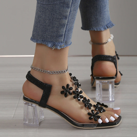 Blossom® | Stylische transparente Sandalen mit Blockabsatz für Frauen