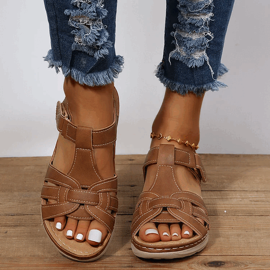 Orthopädische Komfortsandalen aus Vintage-Leder