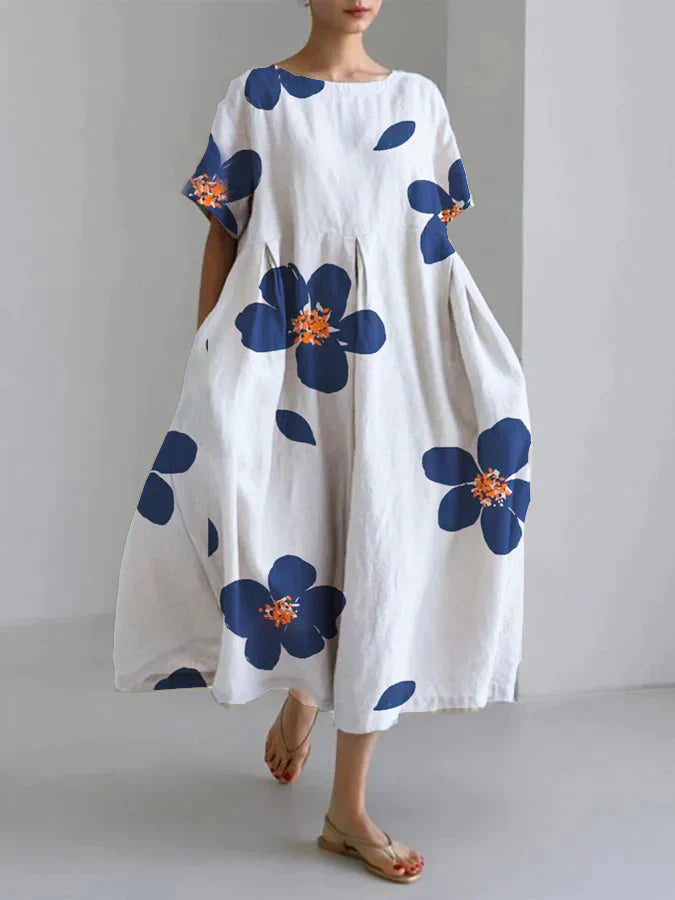 Julie -Casual locker floral Rundhalsausschnitt Kleid für Frauen im Frühjahr und Sommer
