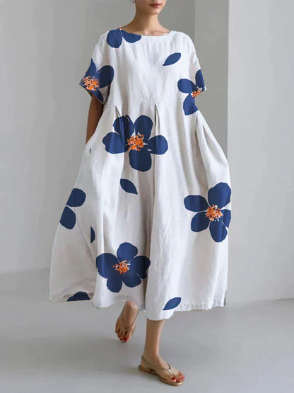 Julie -Casual locker floral Rundhalsausschnitt Kleid für Frauen im Frühjahr und Sommer