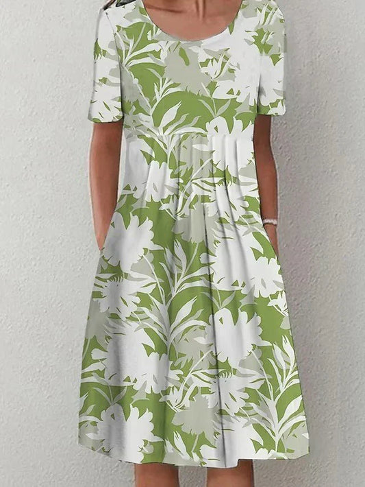 Lässiges Baumwollkleid mit Blumen