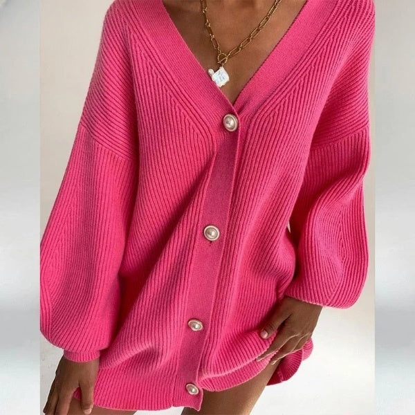 Übergroße, gestrickte Strickjacke für Frauen - elegant und bequem