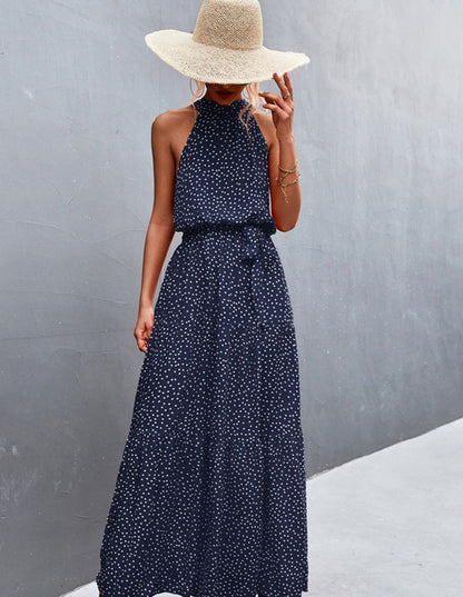 Ärmelloses Kleid mit Sommerprint