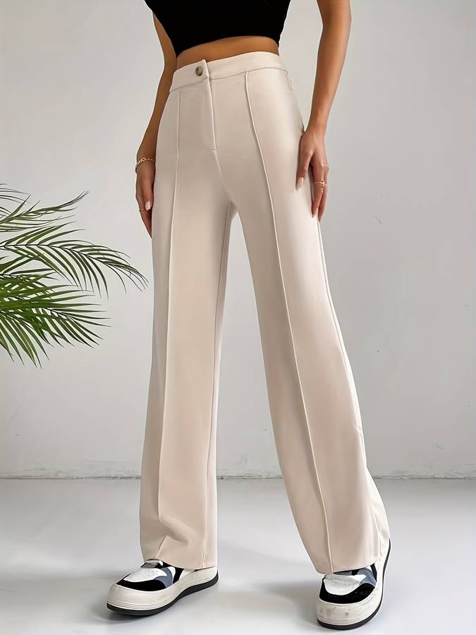 Claire - Hose mit hoher Taille beige