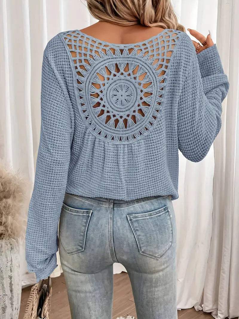 V-Ausschnitt Strickpullover für Frauen