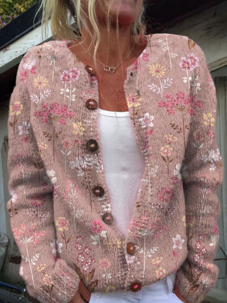 Roselind™ | Strickjacke mit Blumenmuster