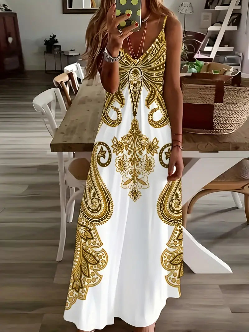 Gloria - Maxikleid mit V-Ausschnitt und Blumendruck