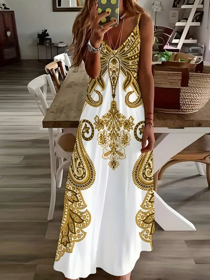 Gloria - Maxikleid mit V-Ausschnitt und Blumendruck