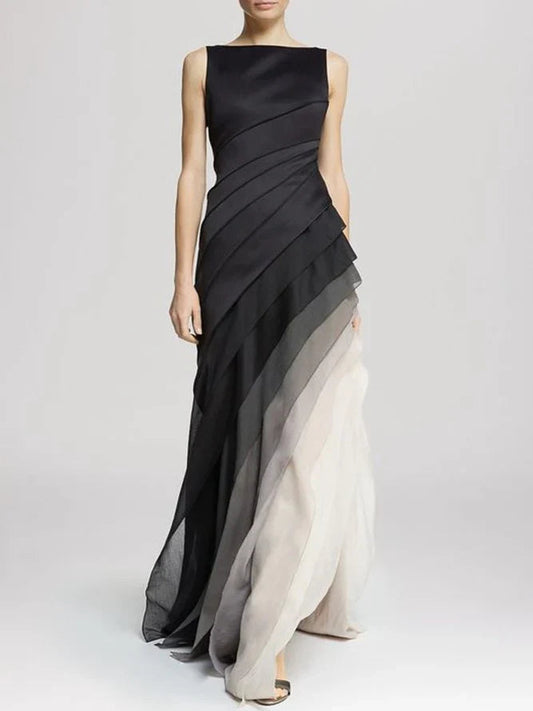 Elegantes, mehrlagiges Kleid mit modernem Farbverlaufseffekt