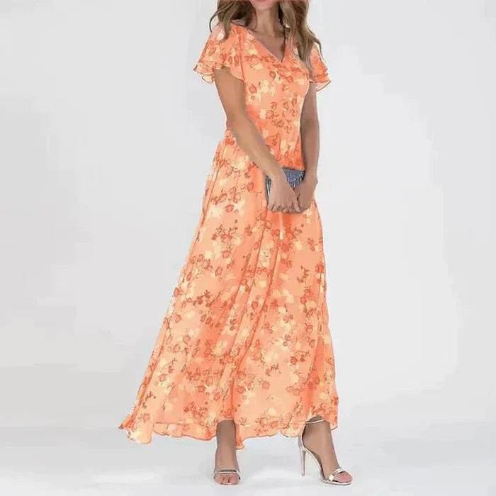 Victoria - Langes Sommerkleid mit floralem Muster