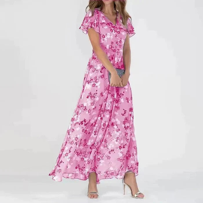 Victoria - Langes Sommerkleid mit floralem Muster