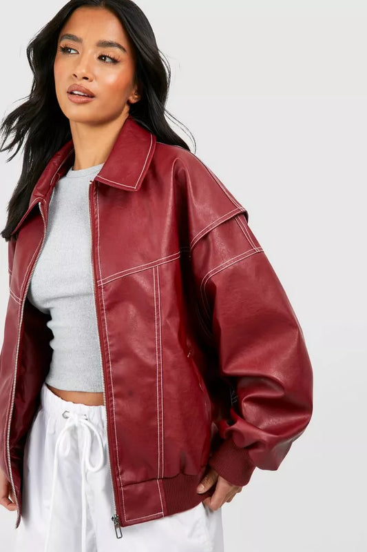 Roxane™ - Oversize-Lederjacke