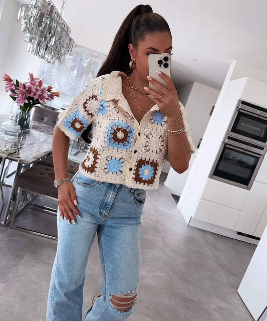 Damen Top - Einzigartiges Design - Kurze Ärmel, luftiges Material - Perfekt für lässige Tage