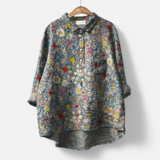 Zenu™ | Elegante Blumenbluse mit einem Hauch von Anmut