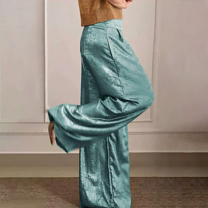 Frühling-Lässige Vintage-Hose-in-Metallic-Farben-für-Damen