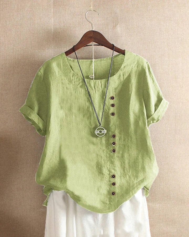Carmella | Stylische Bluse mit Rundhalsausschnitt und Knöpfen