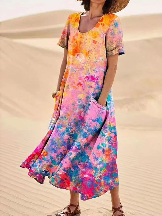 Vintage-Kleid mit Blumenprint für Damen