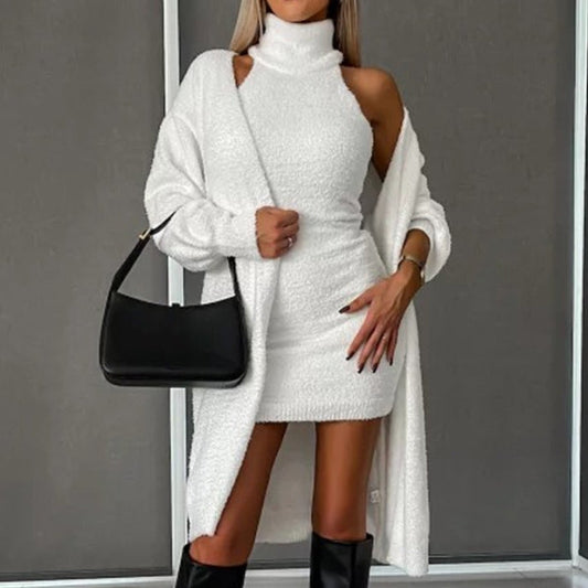 Selenia - Stilvolles Strickkleid-Set für Frauen