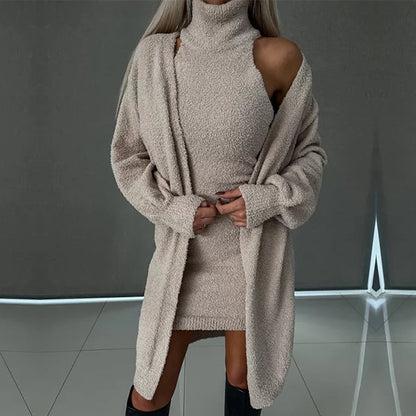 Selenia - Stilvolles Strickkleid-Set für Frauen
