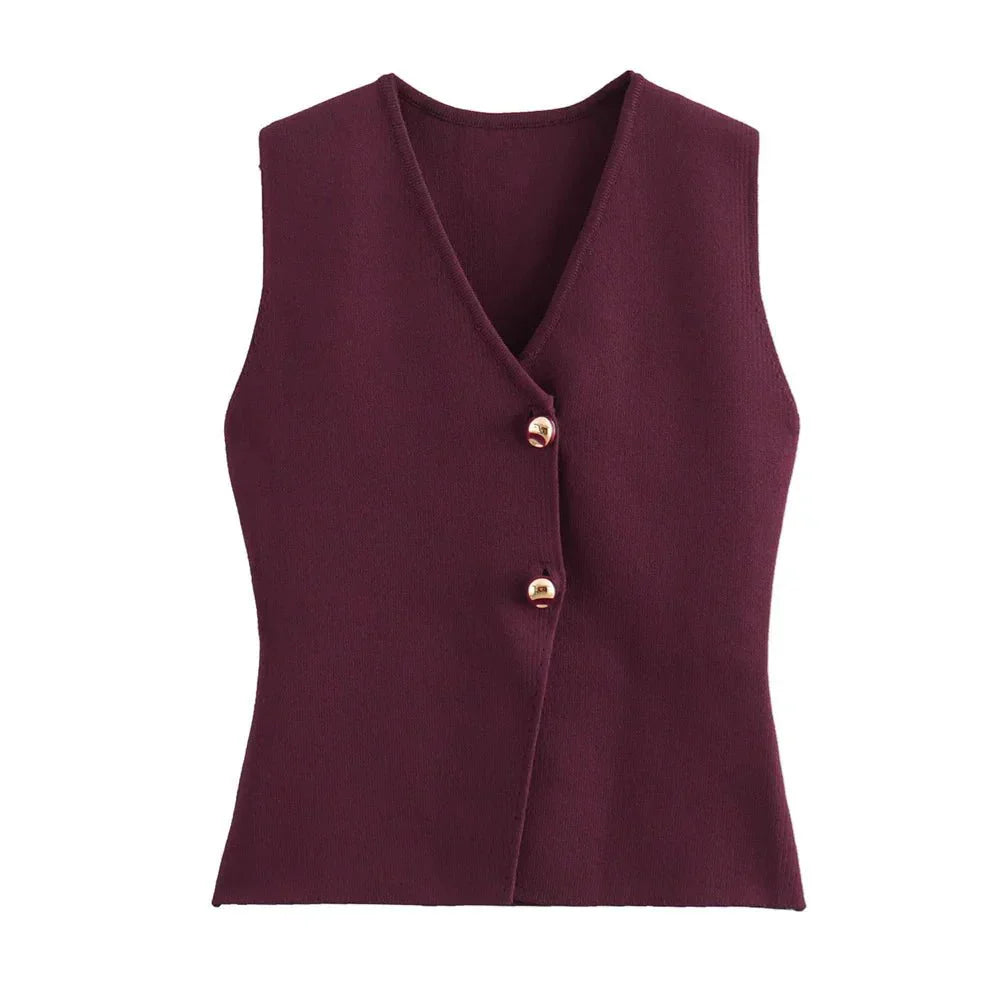 Clara | Elegante Damenstrickjacke mit goldenen Knöpfen