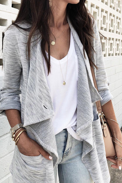 Faelina | Stylische Strickjacke mit Drapierung vorne