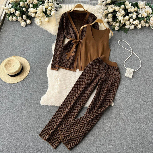 Adeline - Dreiteiliges gestricktes Winterset