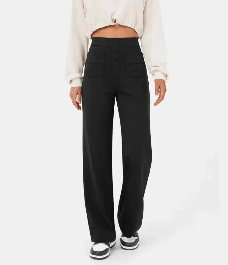 Casual-Gummihose-mit-hohem-Taillenbund