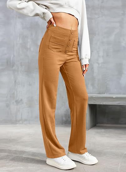 Hose mit hoher Taille und Knöpfen vorne für Frauen