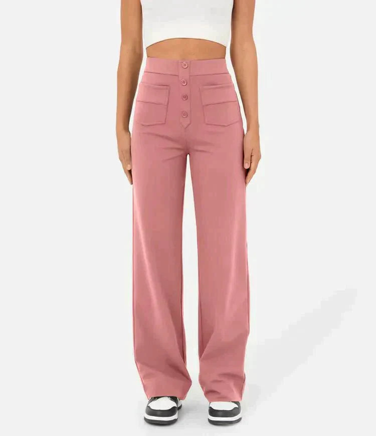 Casual-Gummihose-mit-hohem-Taillenbund