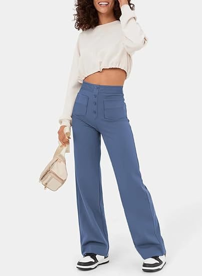 Charlotte - Lässige, elastische Hose mit hoher Taille