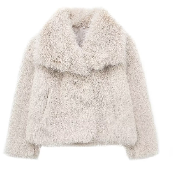 Damen-Pelzmantel | Beige - Luxuriös und warm