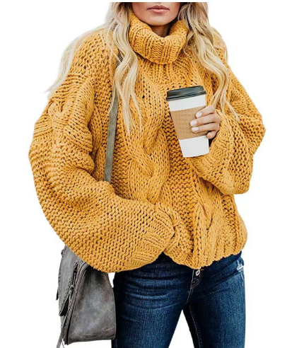 Kuscheliger Grobstrickpullover mit Stehkragen