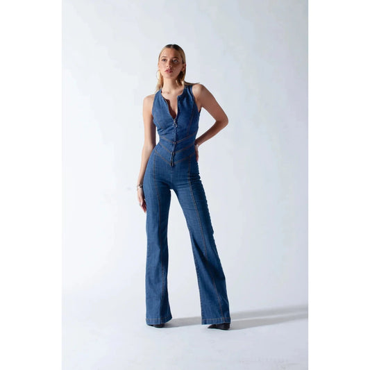 Eleri - Rückenfreier Jumpsuit mit Herzausschnitt