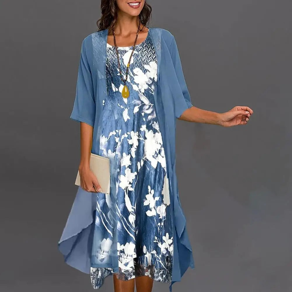 Vintage-Sommerkleid mit Blumenprint und lässiger Eleganz