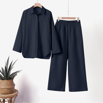 Daria - Trendiges einfarbiges Shirt-Set für Frauen