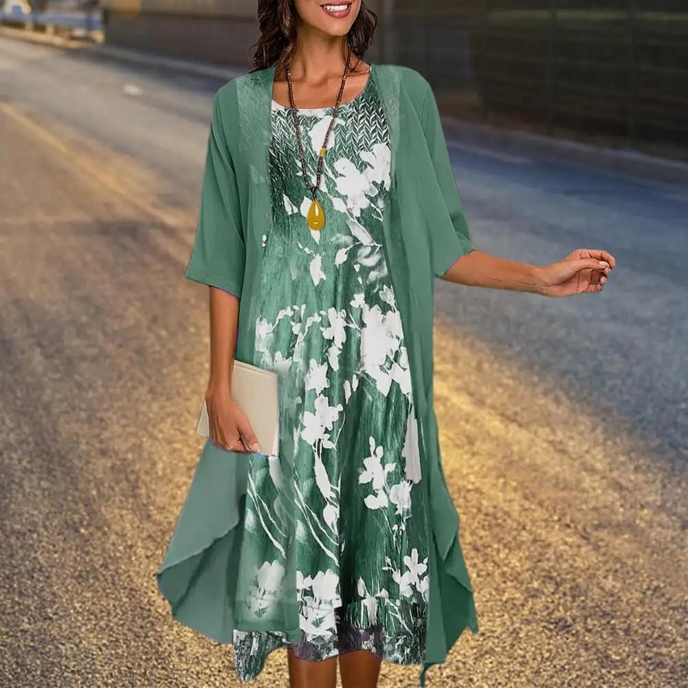 Vintage-Sommerkleid mit Blumenprint und lässiger Eleganz